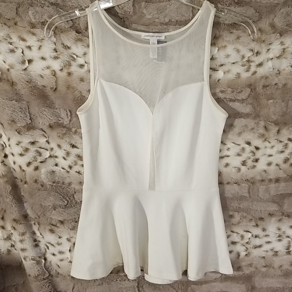 Wet Seal Tops - 🖤Wet Seal, ivory mesh peplum top, size Large nwt